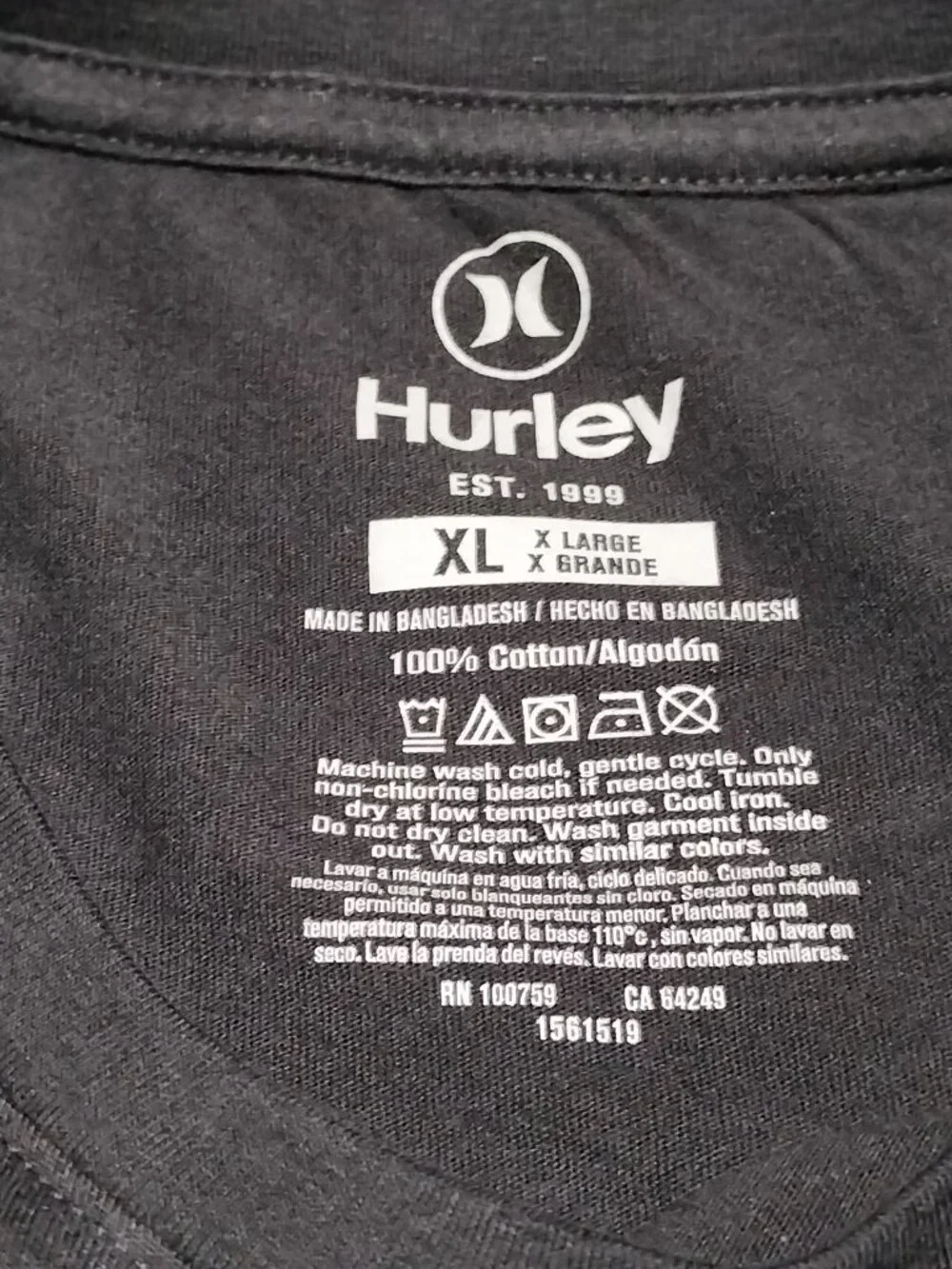 Hurley men tagless
